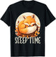 Sleeping Fox Sleepyhead Napping Sleep Fox Lover T-Shirt - T-Shirt | Black