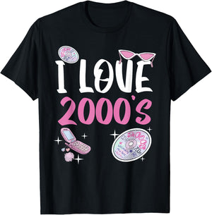 I Love 2000's Era Baby Birth Year Generation Z T-Shirt - T-Shirt | Black