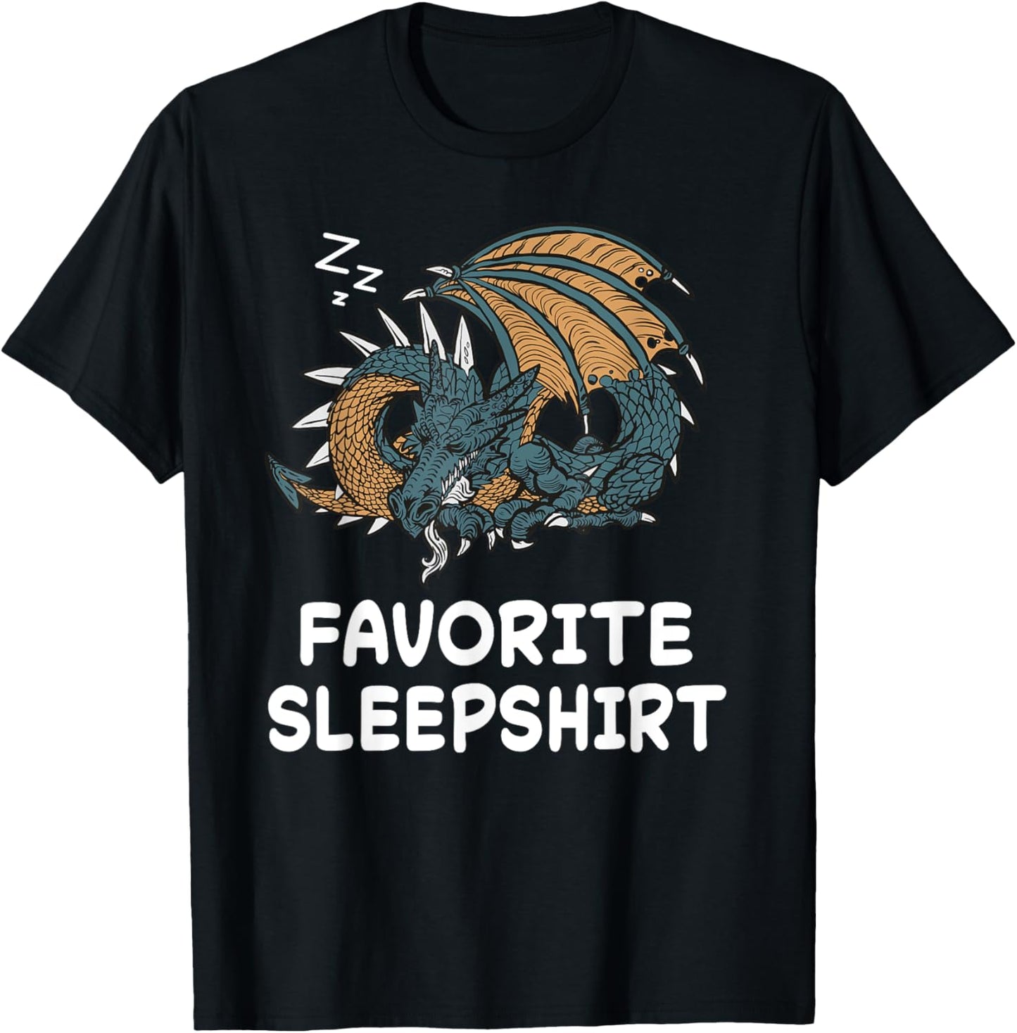 Dragon Dragons Nap Sleeping Sleep Pajama Nightgown T-Shirt - T-Shirt | Black