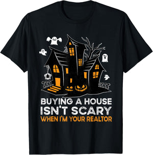 Halloween Realtor Buying House Isnt Scary Costume Realtor T-Shirt - T-Shirt | Black