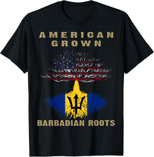 Barbados Bajan Barbadian Heritage Proud Half Barbadian Flag T-Shirt - T-Shirt | Black