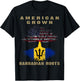 Barbados Bajan Barbadian Heritage Proud Half Barbadian Flag T-Shirt - T-Shirt | Black