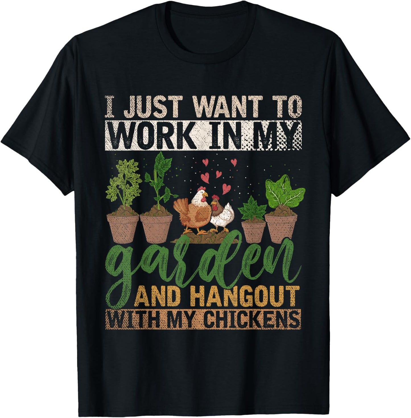 Farm Bird Chicken Funny Gardener Gift Farmer Gardening T-Shirt - T-Shirt | Black