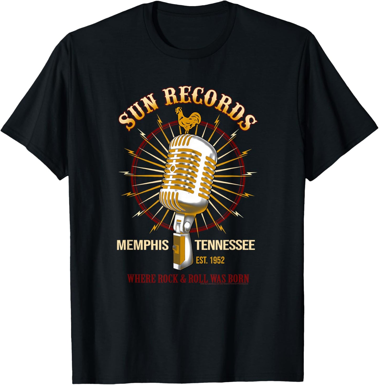 Sun Records Studio Mic Logo T-Shirt - T-Shirt | Black