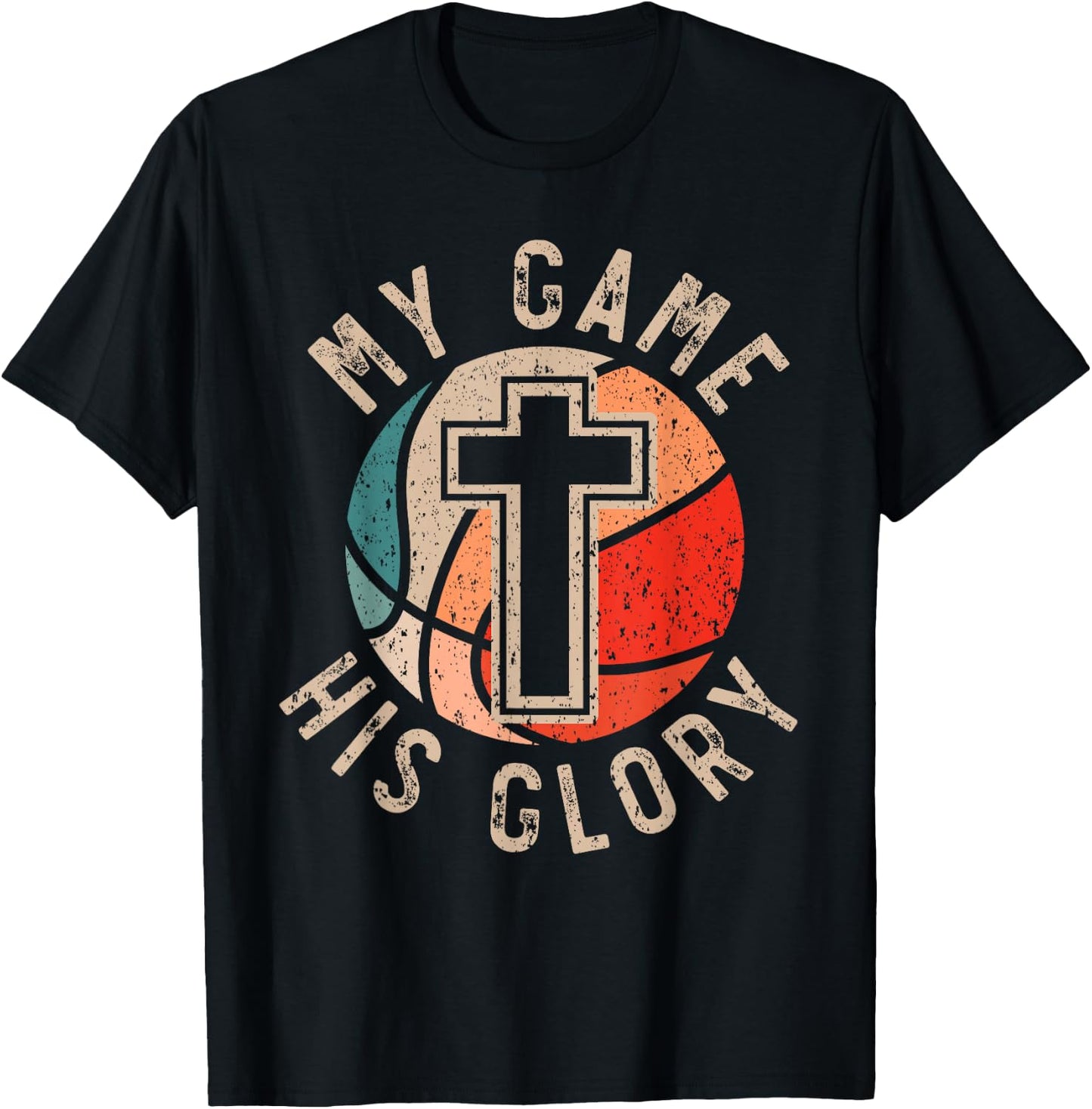 Basketball and Jesus Christ Christian Believer Hooper T-Shirt - T-Shirt | Black