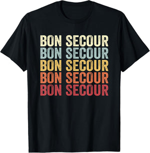 Bon Secour Alabama Bon Secour AL Retro Vintage Text T-Shirt - T-Shirt | Black