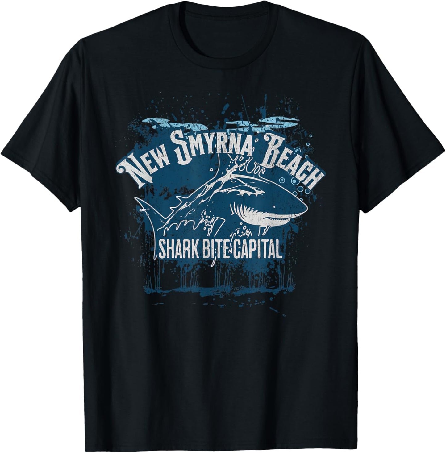 New Smyrna Beach: Shark Bite Capital Of The World Graphic Women Kids T-Shirt - T-Shirt | Black