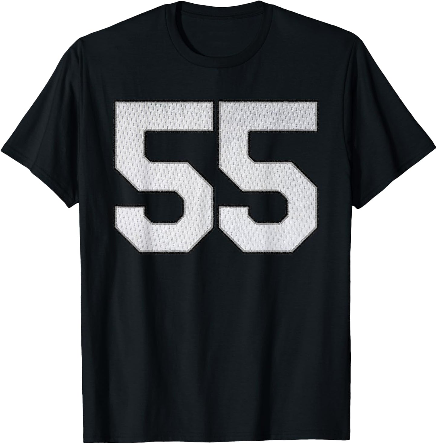 White Jersey Number 55 Athlete Sports Supporter Fanwear T-Shirt - T-Shirt | Black