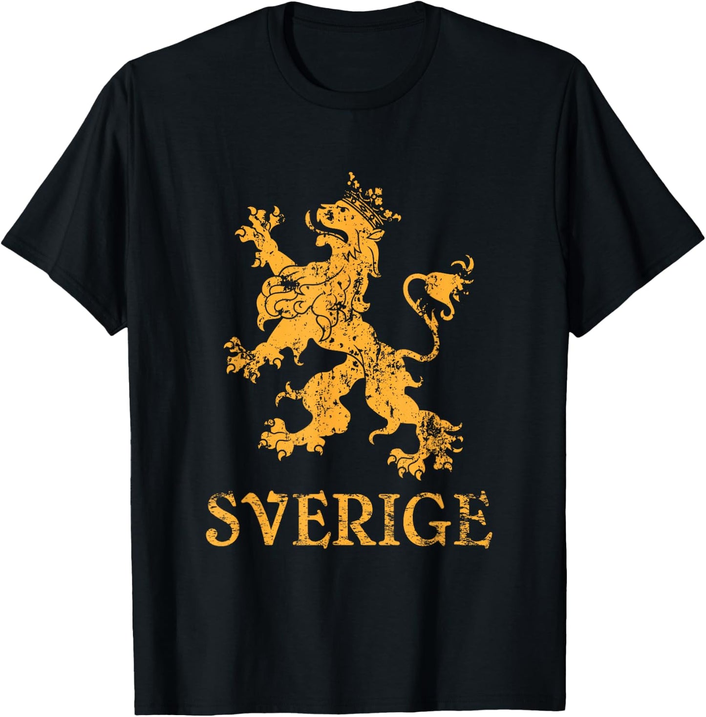 Sverige Sweden Lion Symbol Swedish Pride T-Shirt - T-Shirt | Black