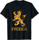 Sverige Sweden Lion Symbol Swedish Pride T-Shirt - T-Shirt | Black