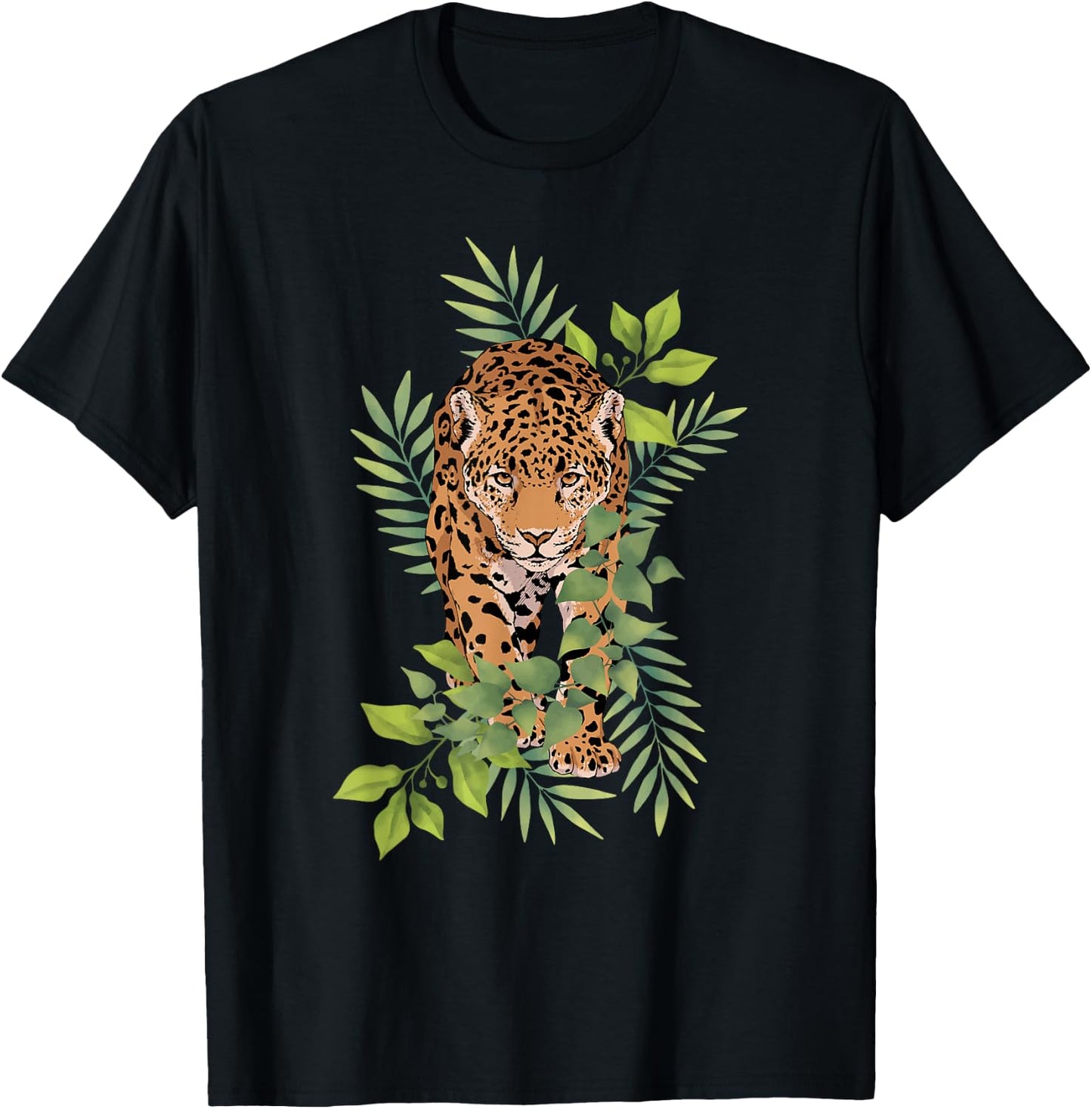 Wild Jaguar Jungle Nature for Cat Lover T-Shirt - T-Shirt | Black