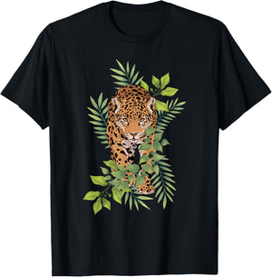 Wild Jaguar Jungle Nature for Cat Lover T-Shirt - T-Shirt | Black