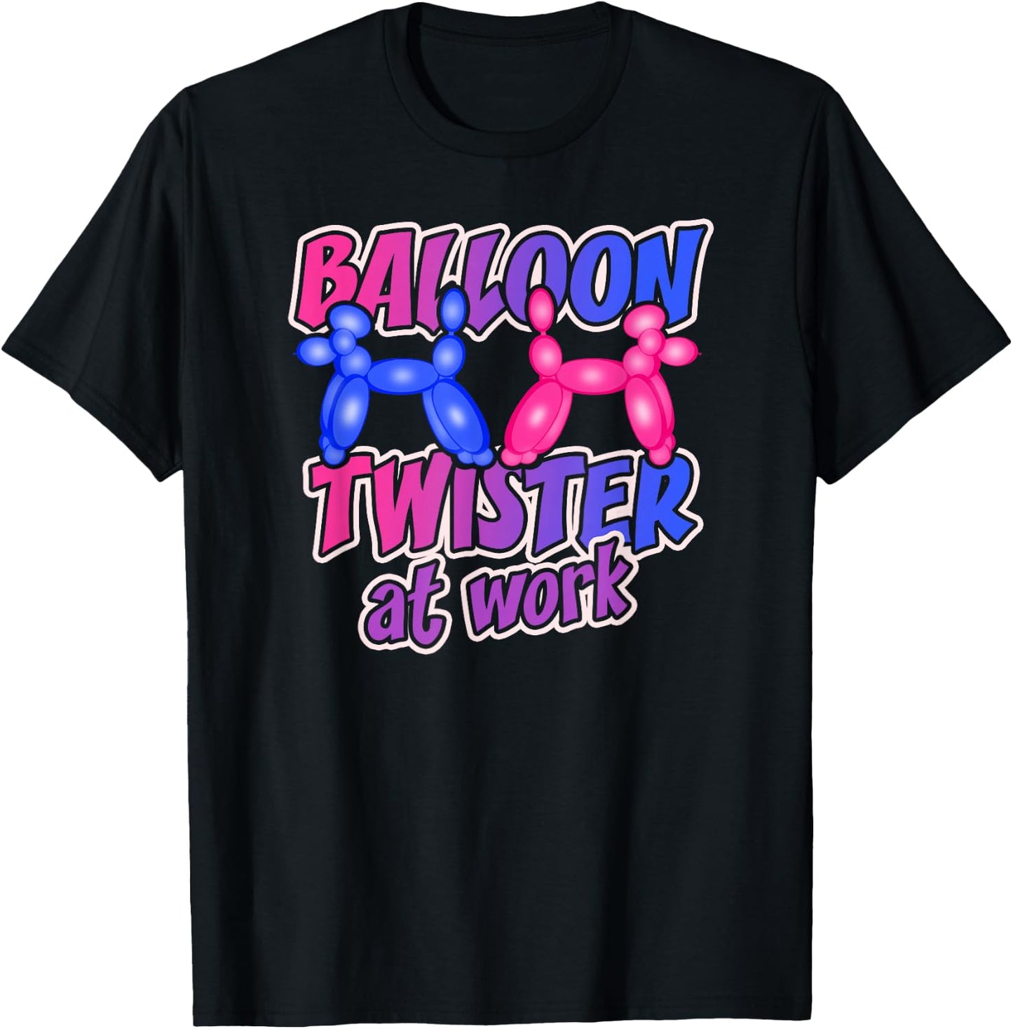 Balloon Twister At Work Balloon Party Animal Twisting Artist T-Shirt - T-Shirt | Black