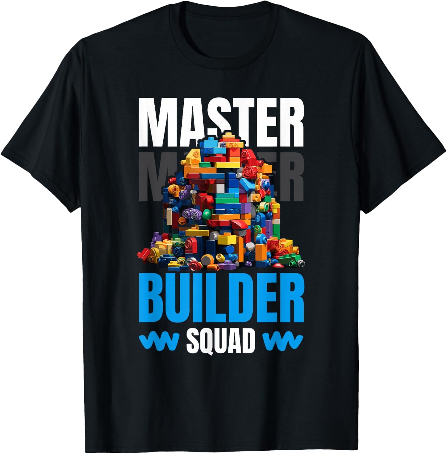 Master Builder Bricks Blocks Play Toys T-Shirt - T-Shirt | Black