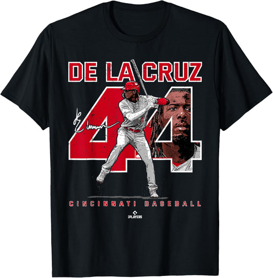 BallPark MVP -Adult Black Baseball Player - Small - Short Sleeve - - Cincinnati - Elly De La Cruz T-Shirt - T-Shirt | Black