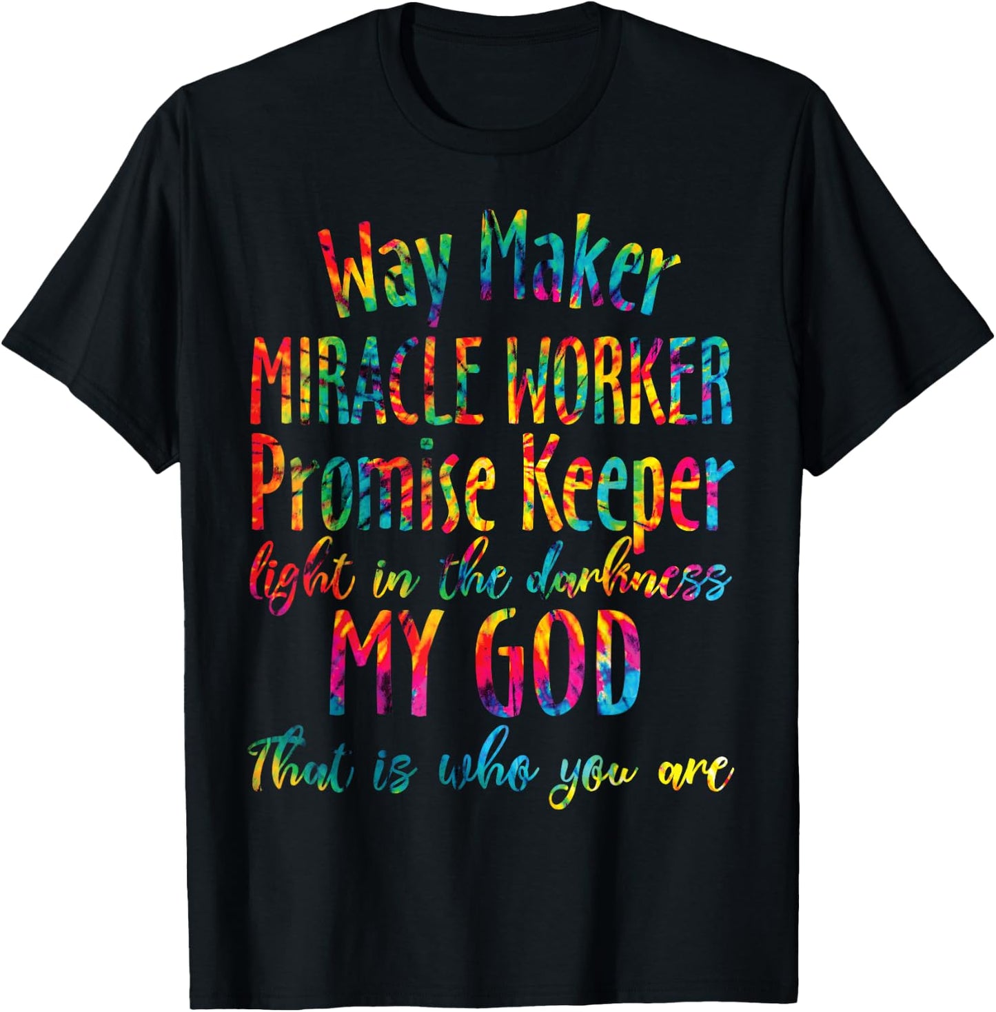 Christian Bible Verse Waymaker Miracle Worker Promise Keeper T-Shirt - T-Shirt | Black