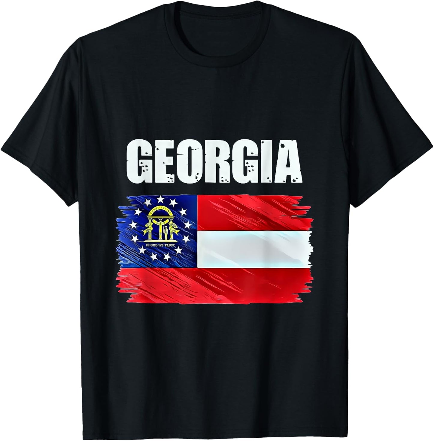 Georgia Flag Us State T-Shirt - T-Shirt | Black