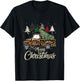 Green Buffalo Plaid Christmas Tree Leopard Covered Red Truck T-Shirt - T-Shirt | Black