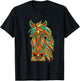 Tribal Horse Design - Horses Animal Lover Horseback Riding T-Shirt - T-Shirt | Black