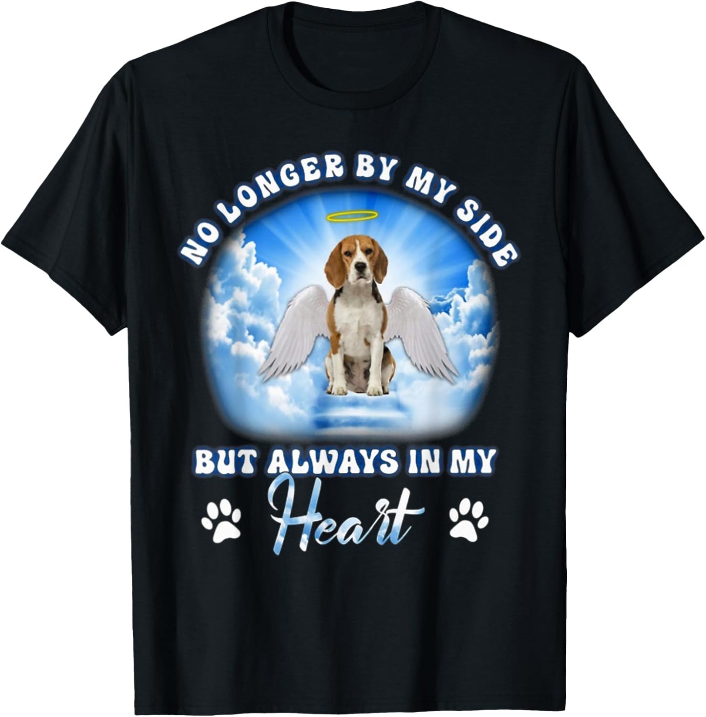 Beagle No Longer By My Side But Always In My Heart Dog Angel T-Shirt - T-Shirt | Black
