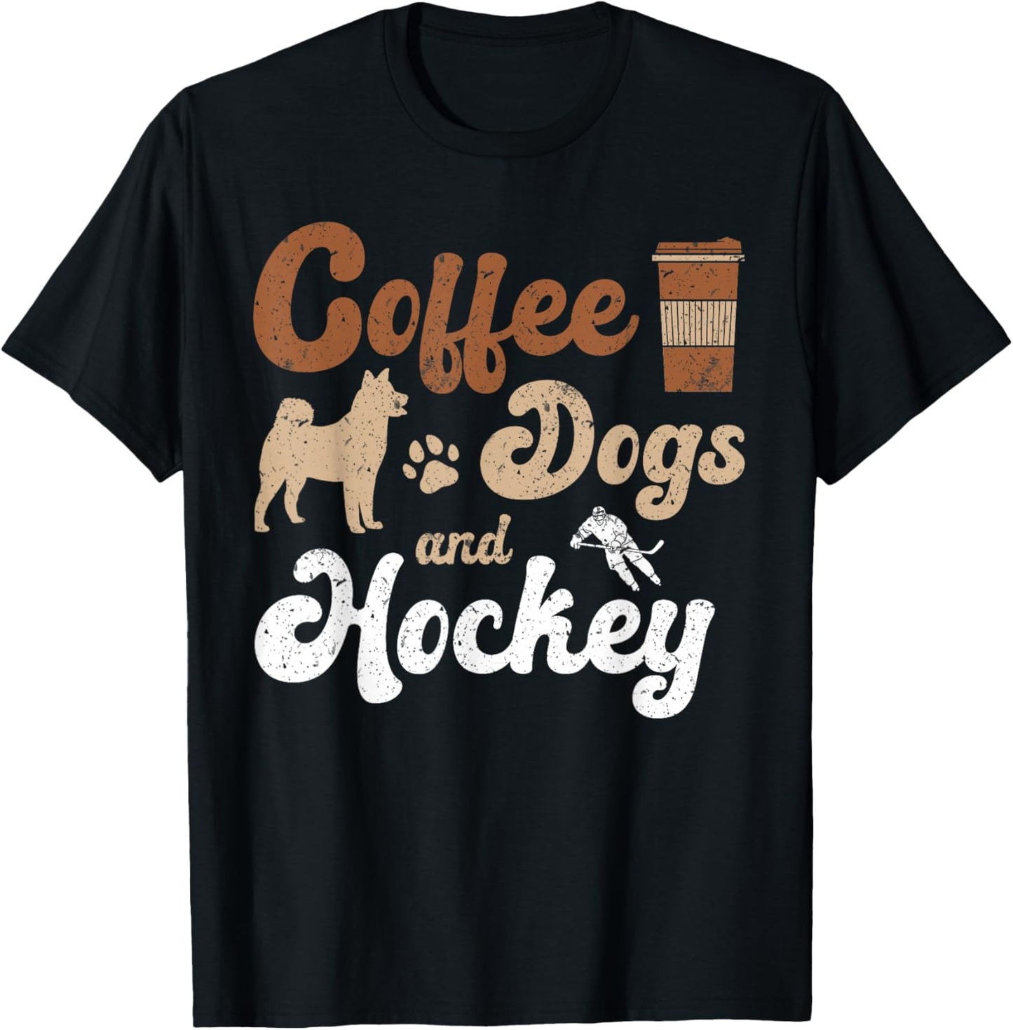 Coffee Dogs Hockey Ice Hockey Player T-Shirt - T-Shirt | Black