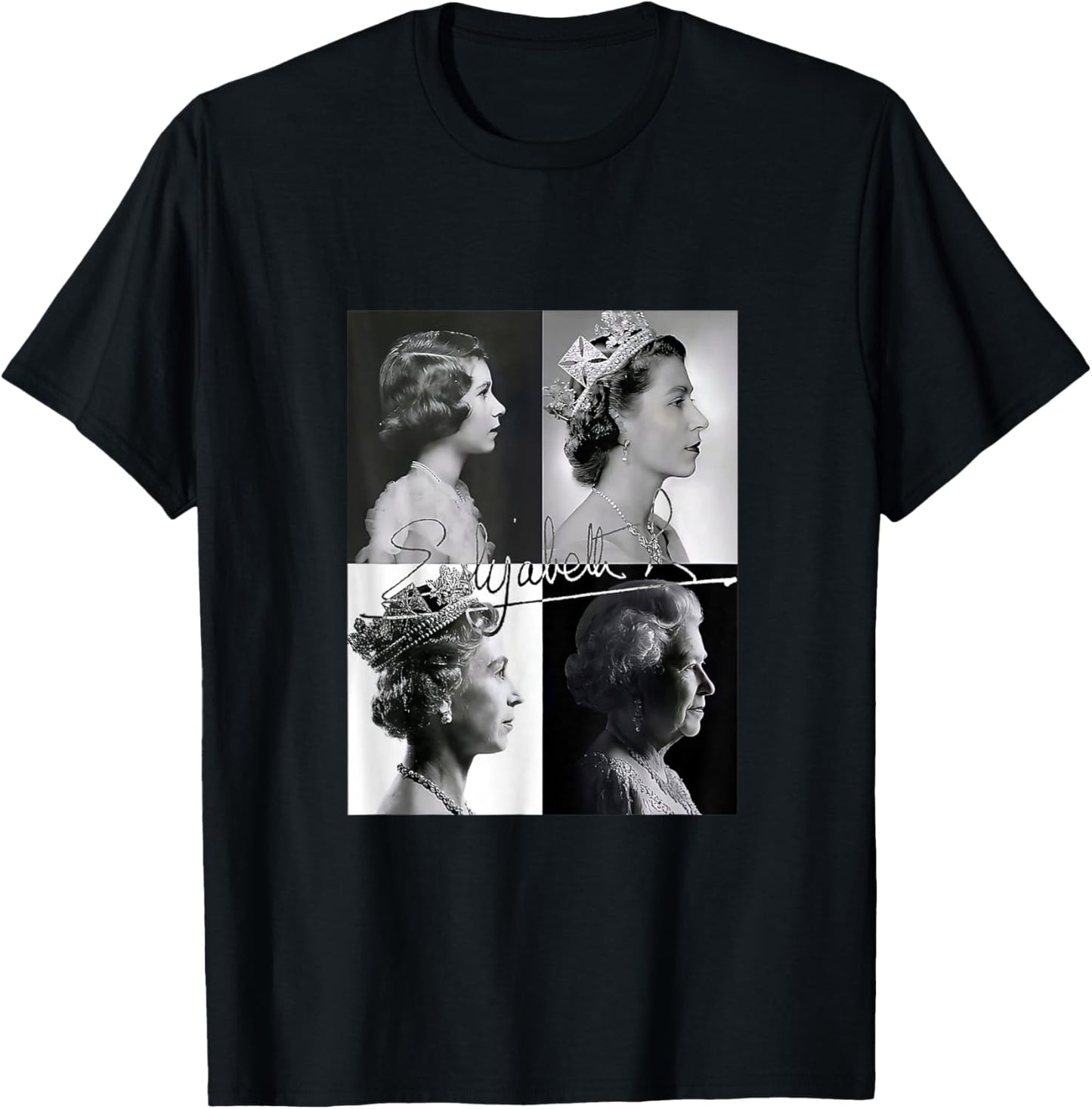 Queen II Elizabeth England Queen of England T-Shirt - T-Shirt | Black