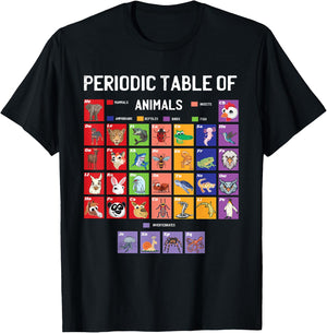 Science Periodic Table Of Animals Elements Chemists Nerd T-Shirt - T-Shirt | Black