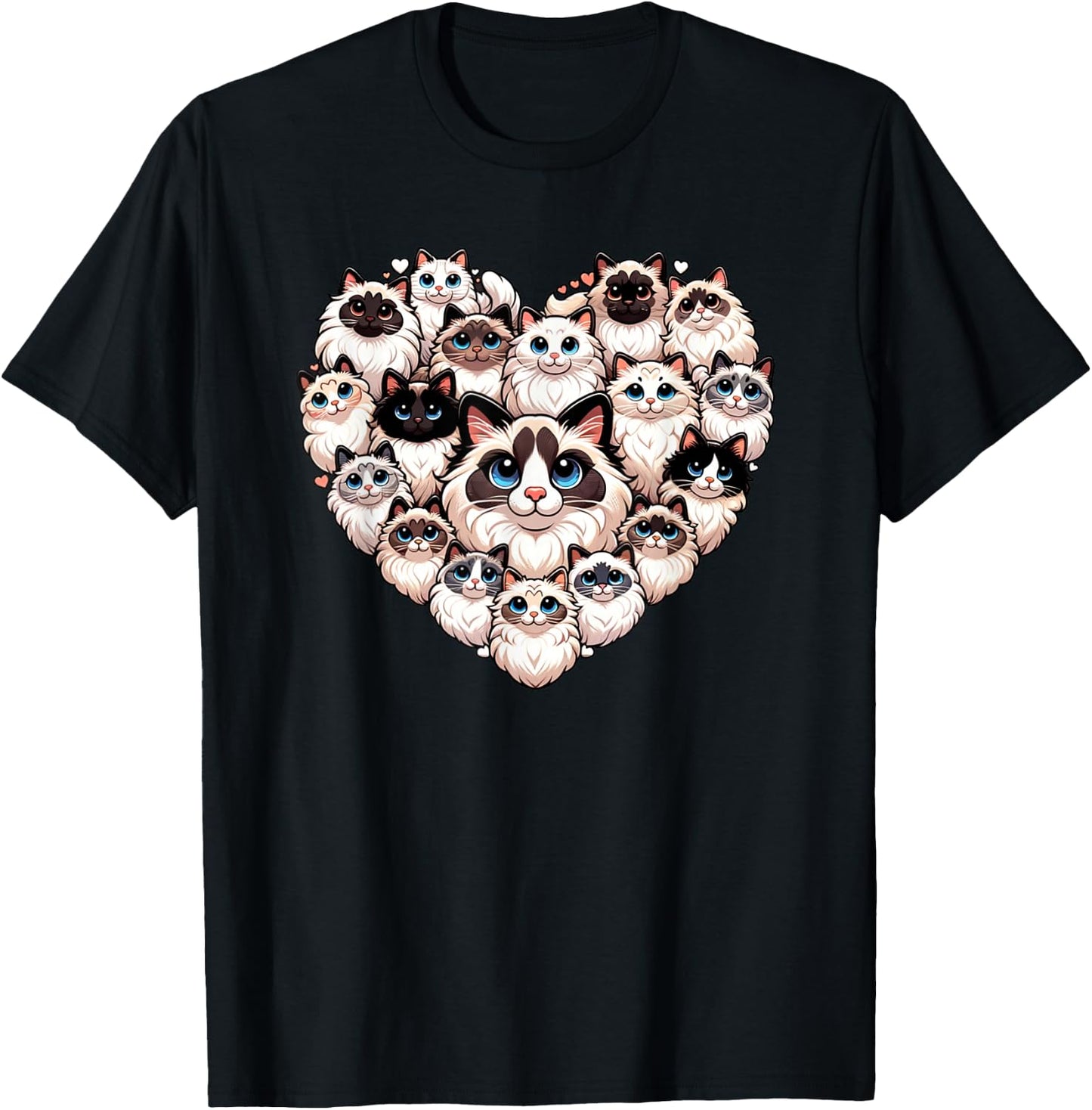 Ragdoll Cat Ragdolls Puppy Cats T-Shirt - T-Shirt | Black