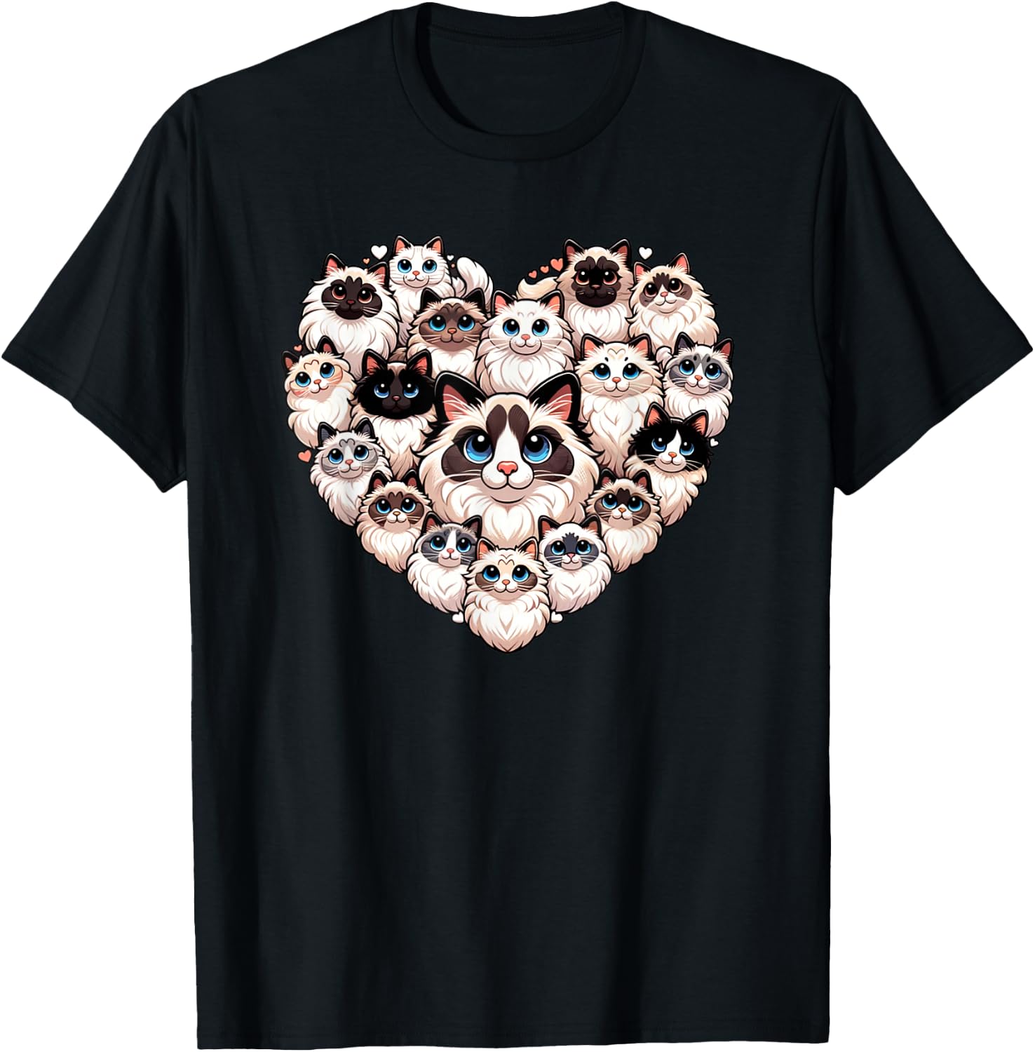 Ragdoll Cat Ragdolls Puppy Cats T-Shirt - T-Shirt | Black
