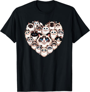 Ragdoll Cat Ragdolls Puppy Cats T-Shirt - T-Shirt | Black