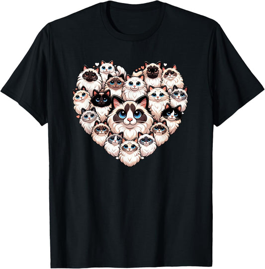 Ragdoll Cat Ragdolls Puppy Cats T-Shirt - T-Shirt | Black