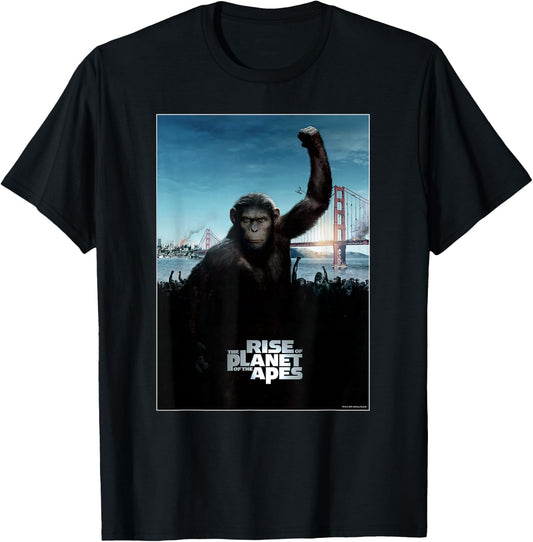 Rise of the Planet of the Apes Caesar Ape Army Movie Poster T-Shirt - T-Shirt | Black