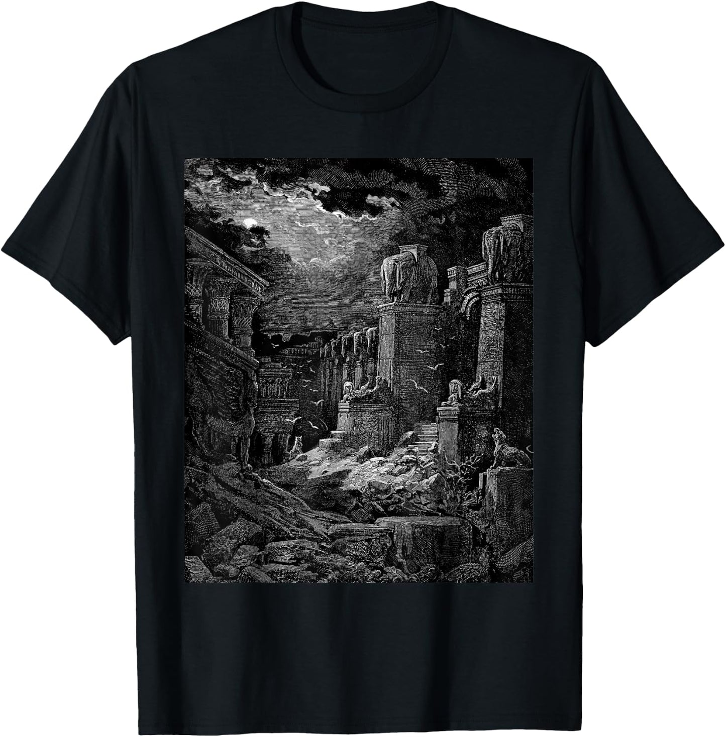Babylon Fallen Gustave Dore Biblical Art T-Shirt - T-Shirt | Black