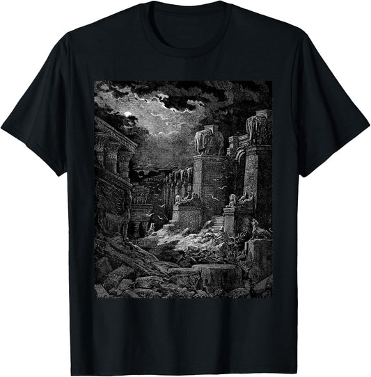 Babylon Fallen Gustave Dore Biblical Art T-Shirt - T-Shirt | Black