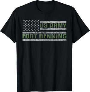 Fort Benning US Army Garrison United States Military Base T-Shirt - T-Shirt | Black