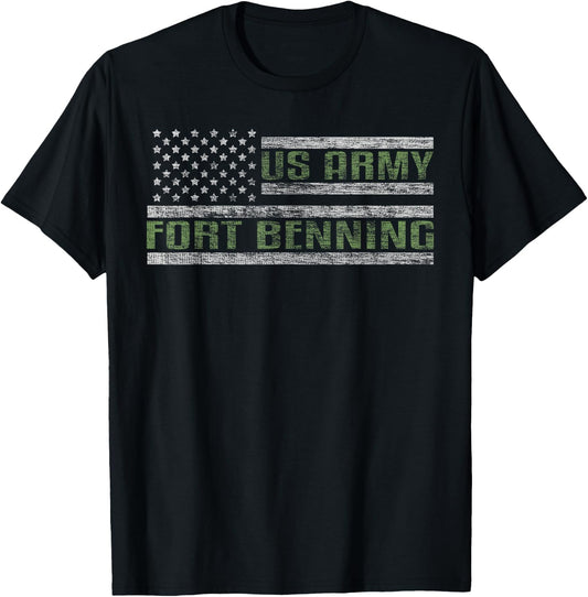 Fort Benning US Army Garrison United States Military Base T-Shirt - T-Shirt | Black