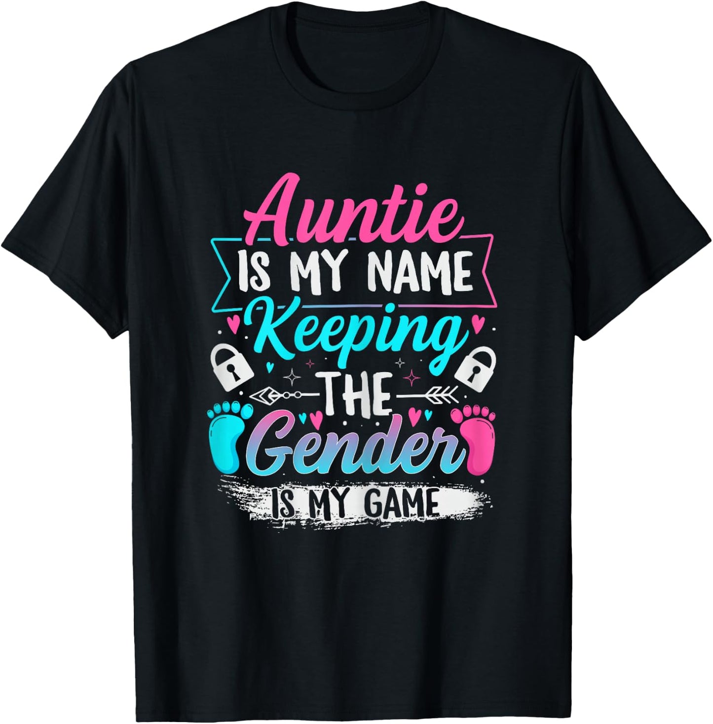 Gender Reveal Design for a Keeper of the Gender Aunt T-Shirt - T-Shirt | Black