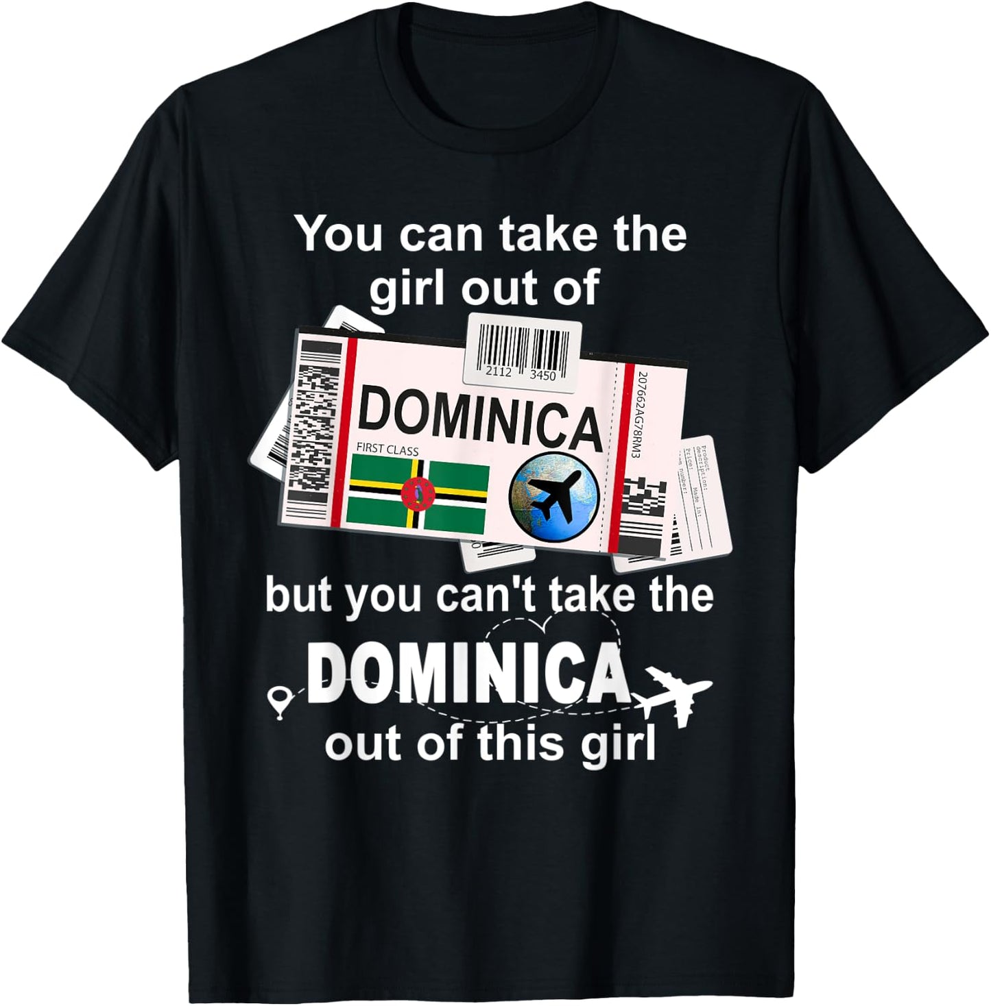 Dominica Boarding Pass - Dominica Girl - Dominica T-Shirt - T-Shirt | Black