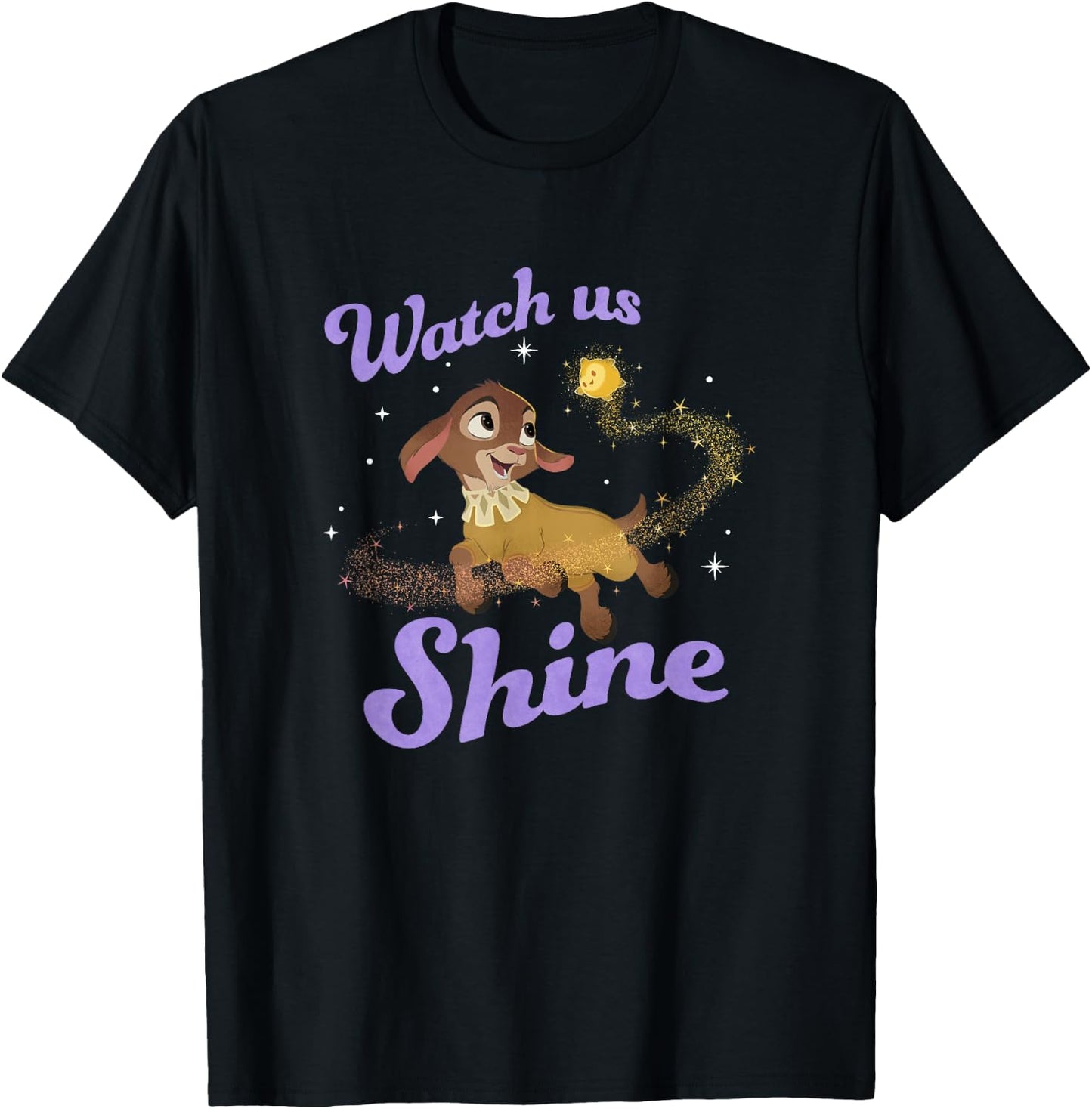 Disney Wish Valentino Star Watch Us Shine Shimmer Portrait T-Shirt - T-Shirt | Black
