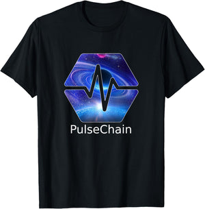 PulseChain PLS Cryptocurrency Crypto HEX Space Galaxy Design T-Shirt - T-Shirt | Black