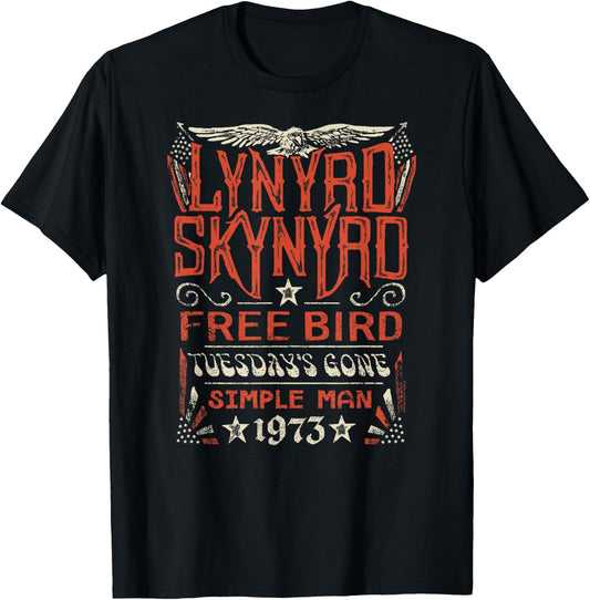 Lynyrd Skynyrd - Free Bird Tuesday's Gone Simple Man Songs T-Shirt - T-Shirt | Black