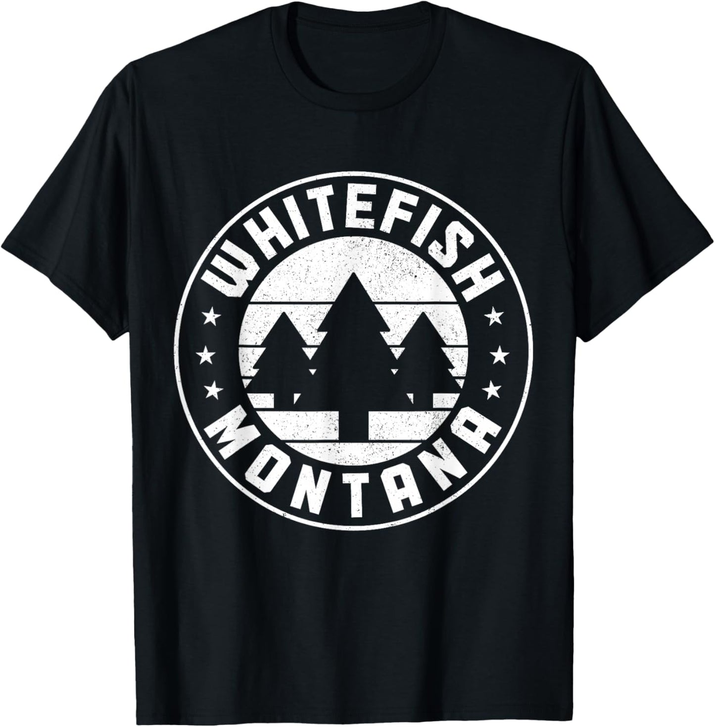 Whitefish Montana Vintage T-Shirt - T-Shirt | Black