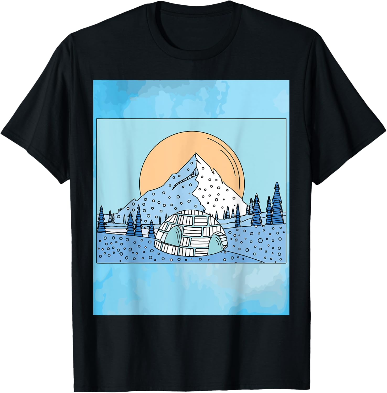 Igloo snow and ice landscape T-Shirt - T-Shirt | Black