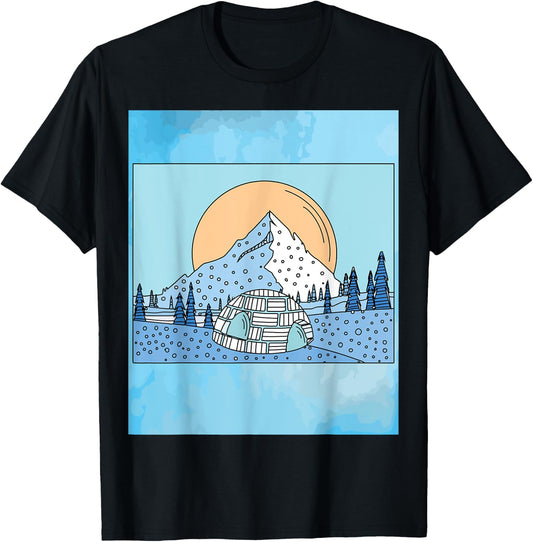 Igloo snow and ice landscape T-Shirt - T-Shirt | Black