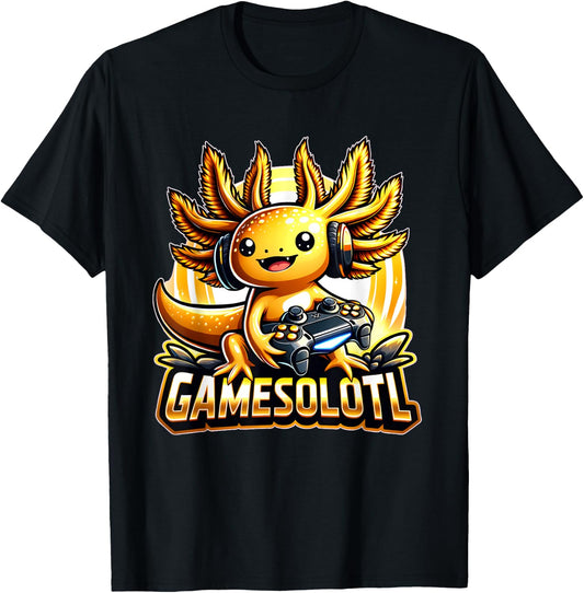Gamesolotl Axolotl Gamer kawaii Anime kids T-Shirt - T-Shirt | Black