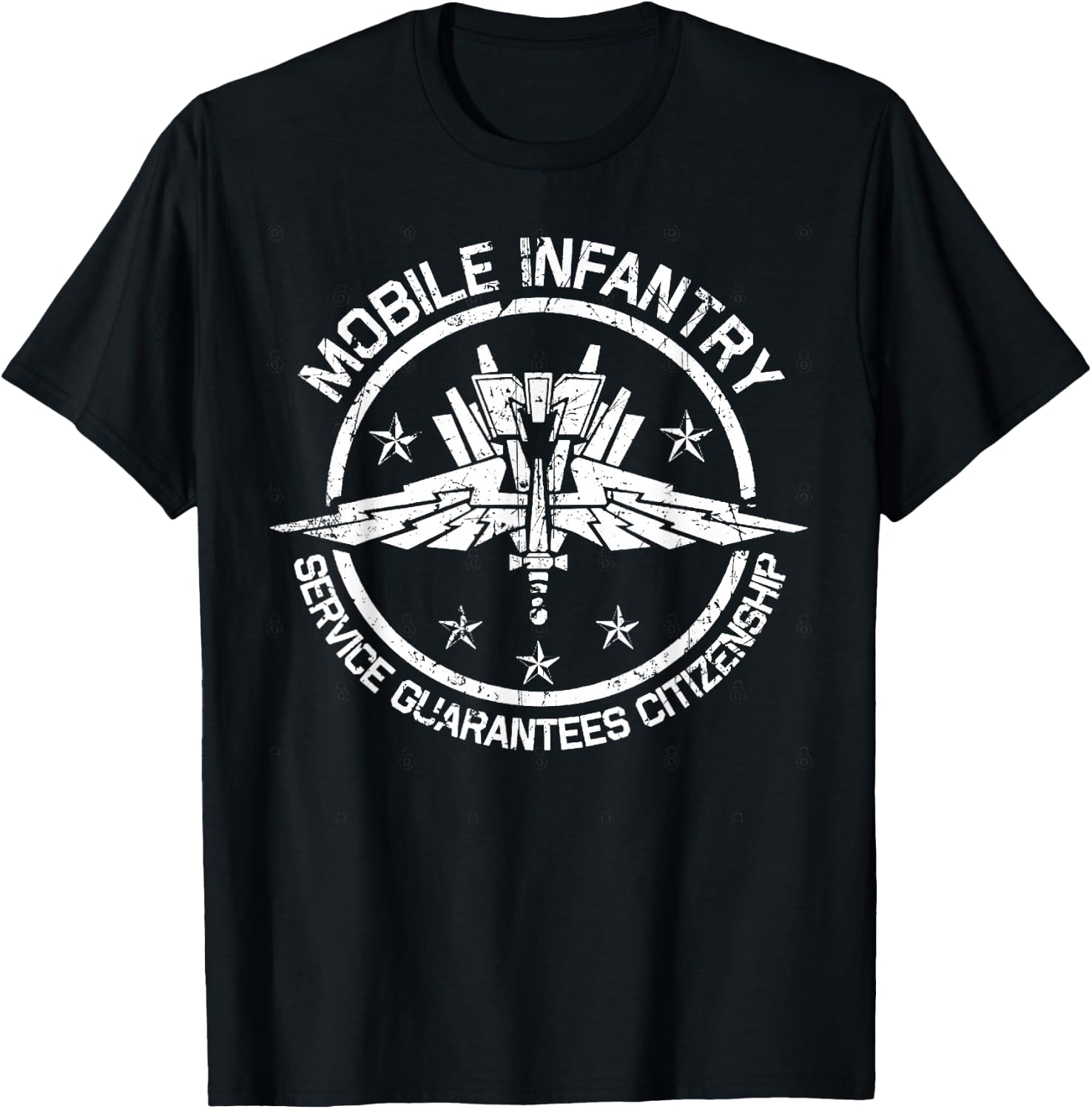 Vintage Mobile Infantry Crest T-Shirt - T-Shirt | Black