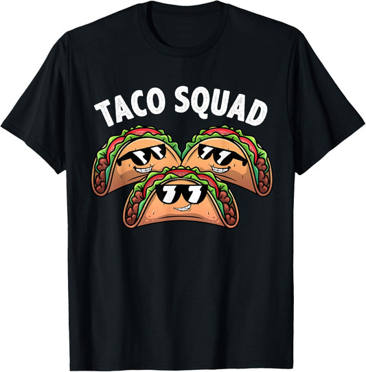 Cool Taco Design Women Kids Taco Mexican Dish Lovers T-Shirt - T-Shirt | Black