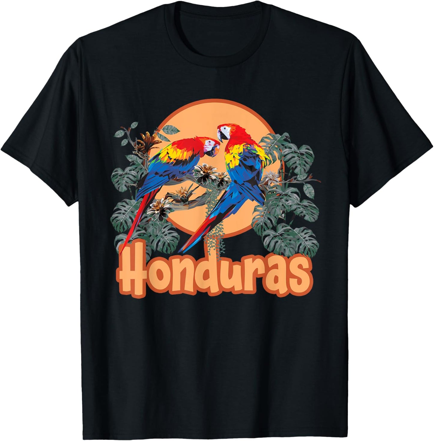Honduran Scarlet Macaw Men Women Honduras T-Shirt - T-Shirt | Black