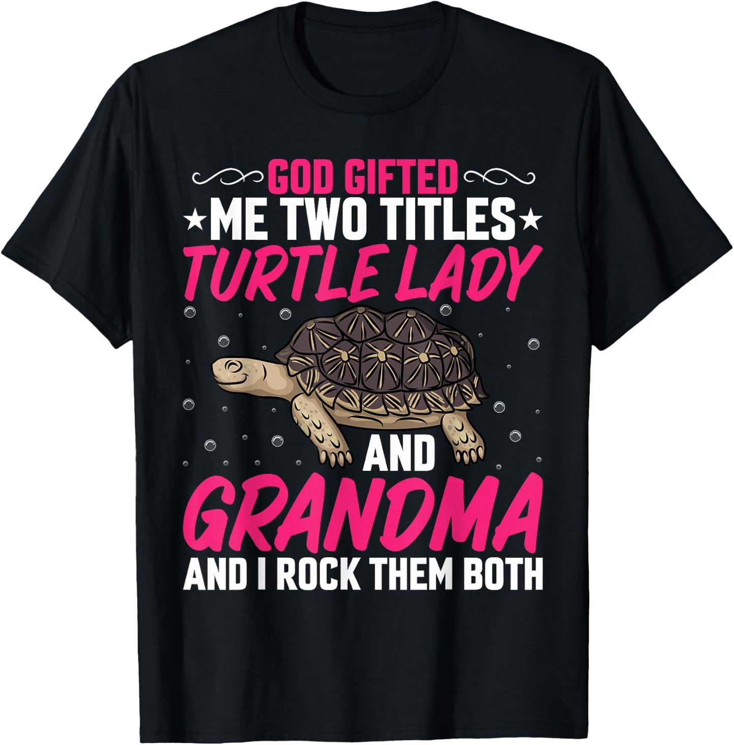 Turtle Lover Grandmom - Turtle Lady and Grandma Sea Tortoise T-Shirt - T-Shirt | Black
