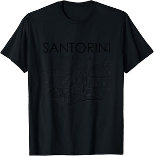 Santorini Greece Beach Graphic | Ellada Greek Family T-Shirt - T-Shirt | Black